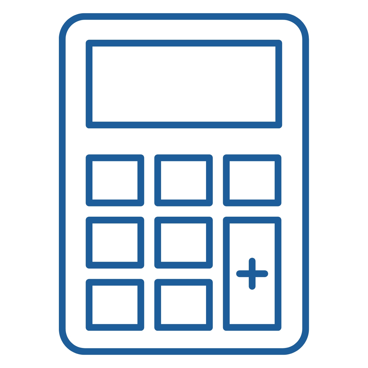 Stylised icon of a calculator